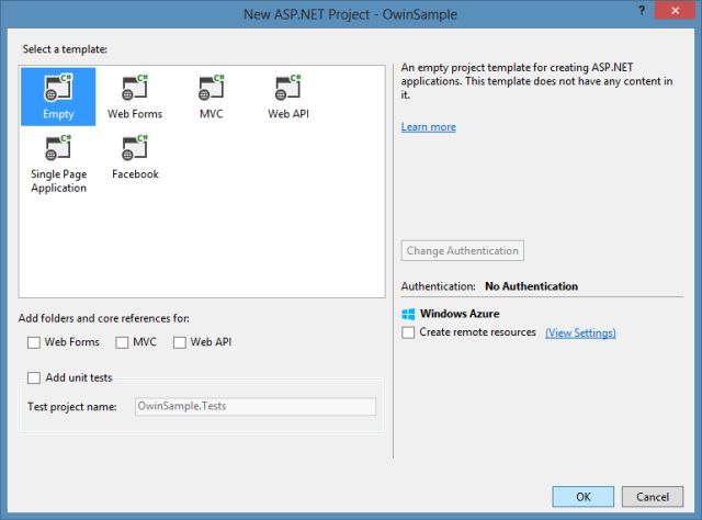 Creating Empty Project in VS 2013